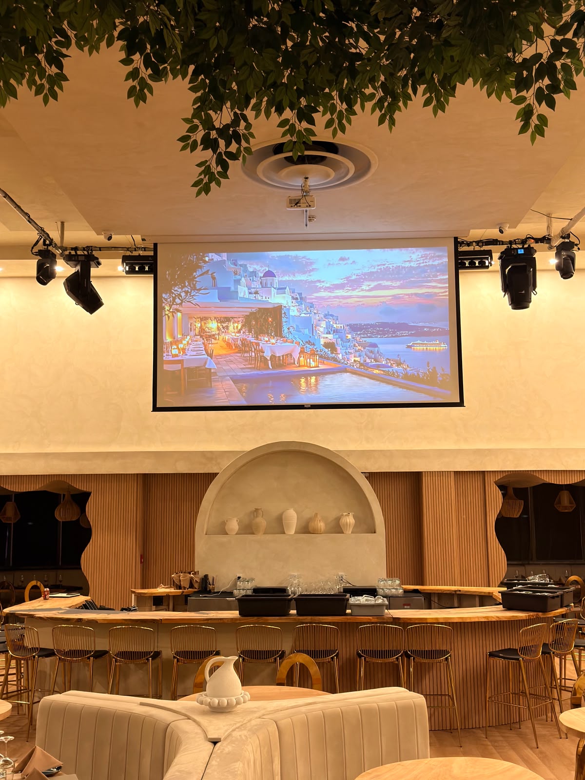 The room set for a corporate day